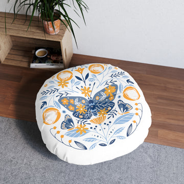 Stylish Round Tufted Floor Pillow – Comfy & Customizable