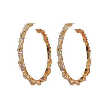 Rhinestone Winding Big Ear Ring - Luxurious Statement Jewelry