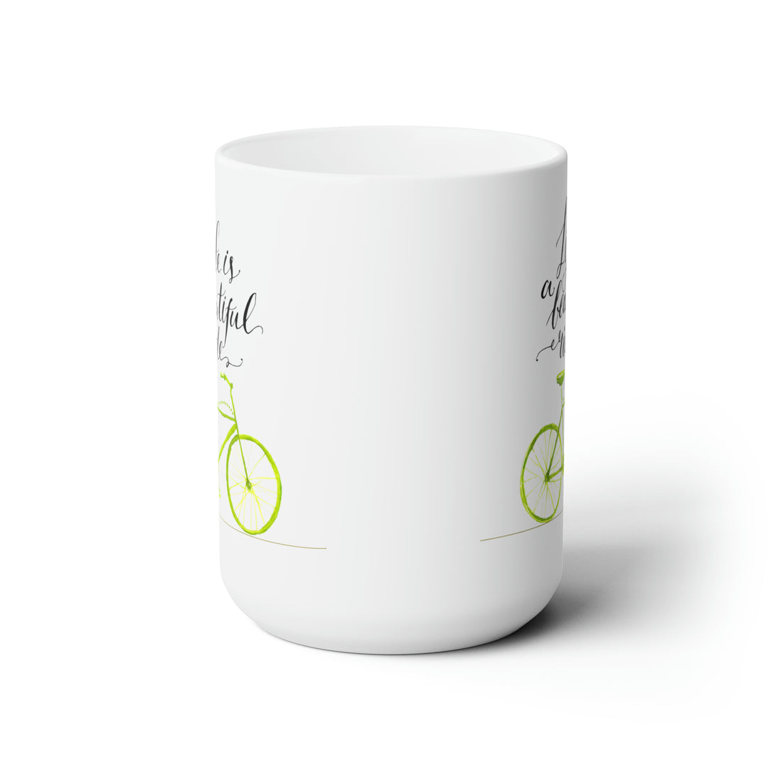 15oz Ceramic Mug - Customizable White Coffee Cup