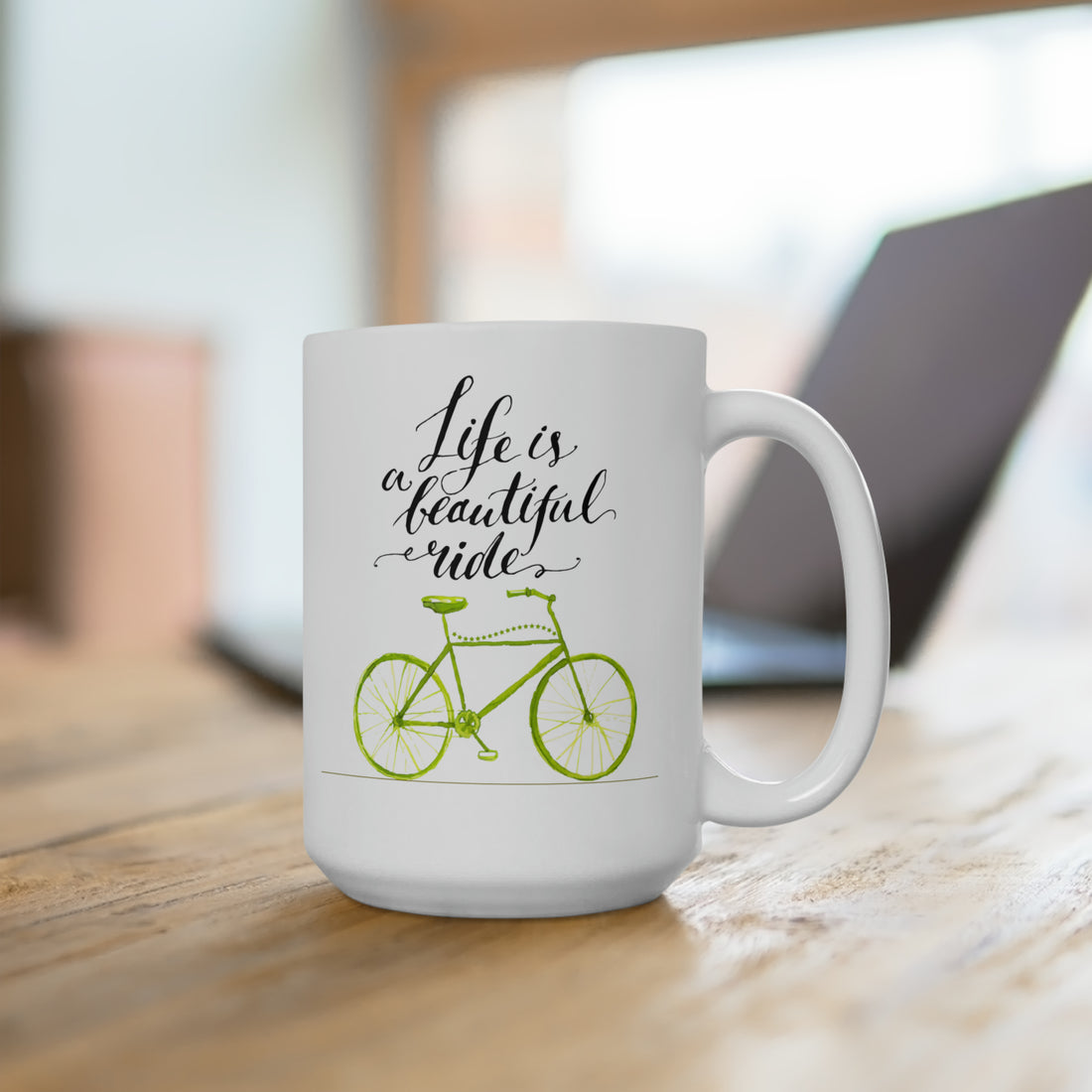 15oz Ceramic Mug - Customizable White Coffee Cup