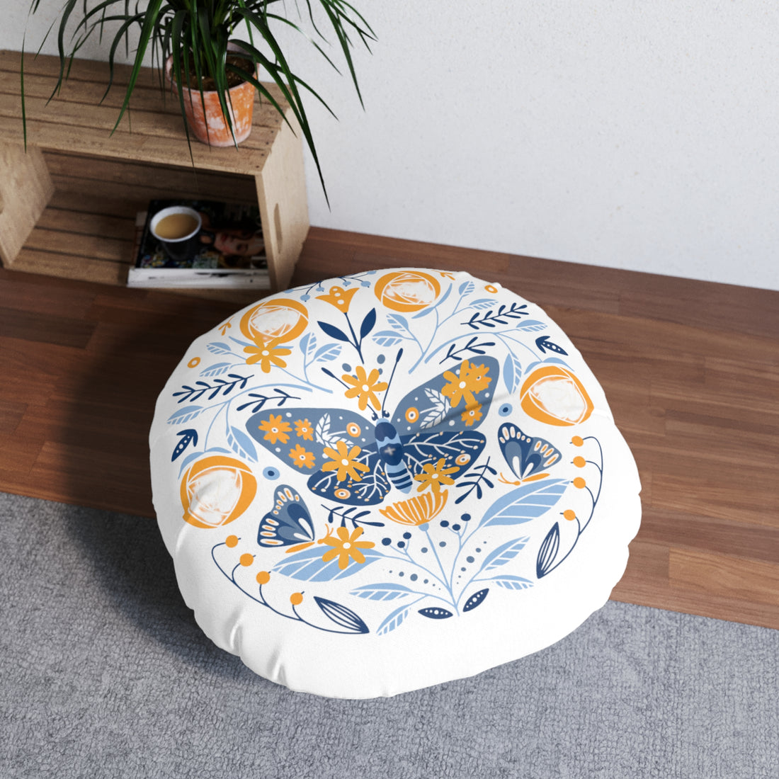 Stylish Round Tufted Floor Pillow – Comfy & Customizable